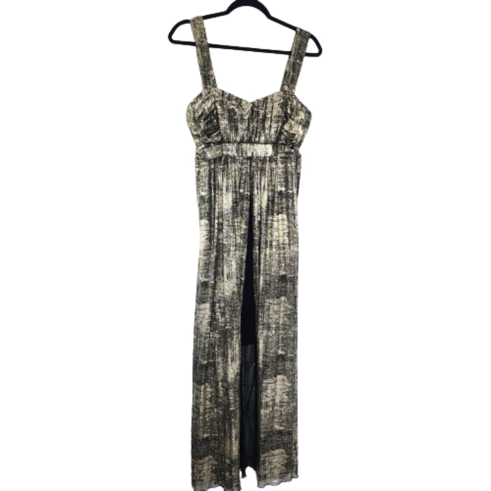 NWT Connected Apparel Womens Maxi Cocktail Dress - Black & Gold size 10 - Picture 3 of 9